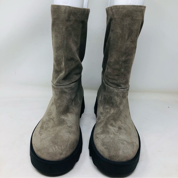 New WO Box, Aerosole Simple Gray Suede Slouch Boot - Picture 4 of 10
